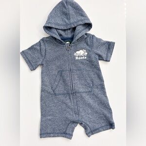 Roots Baby Hooded Romper - Blue - 18-24 Months